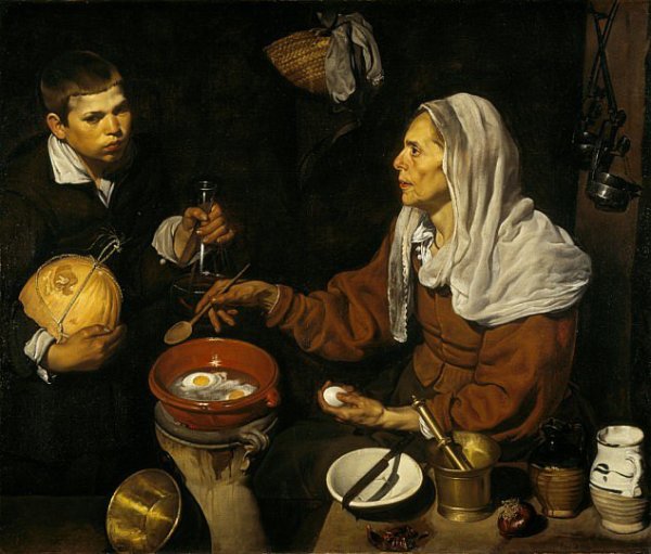 Old Woman Cooking Eggs